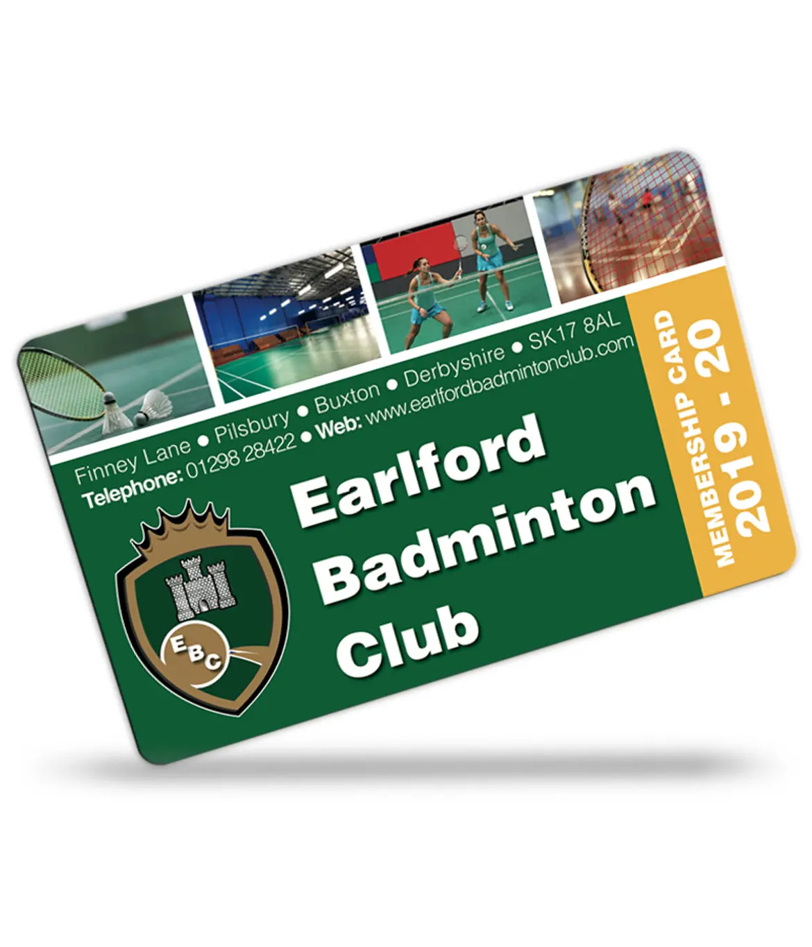 badminton club membership cards printed