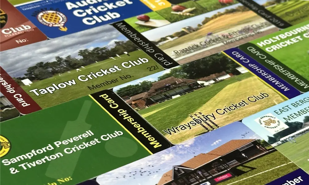 cricket club membership cards printed
