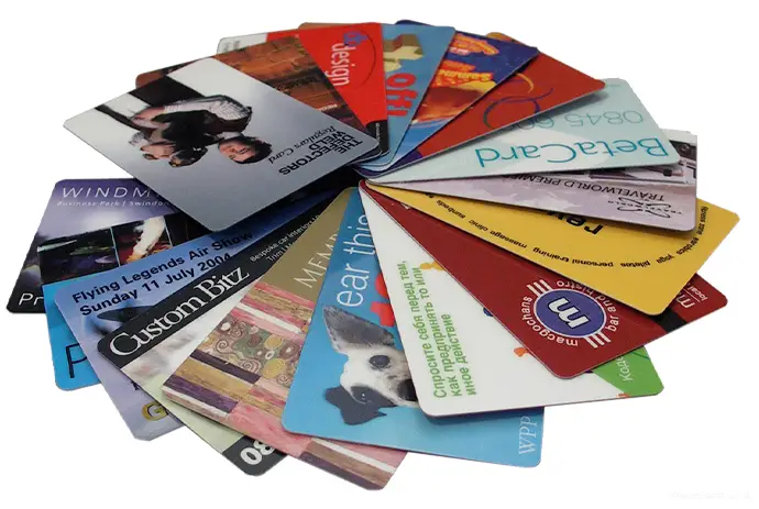 plastic card sample pack