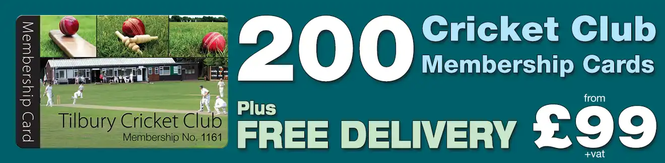 special offer on membership card printing for cricket clubs