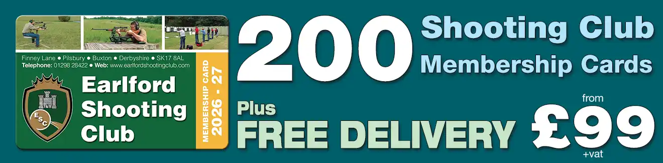 special offer on membership card printing for shooting clubs