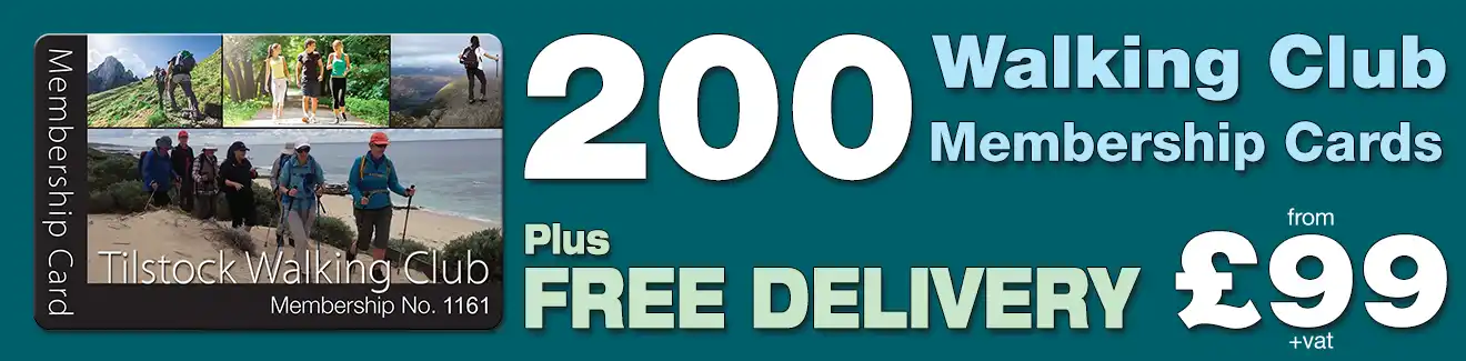 special offer on membership card printing for walking clubs