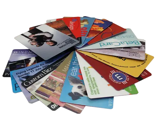 plastic card sample pack