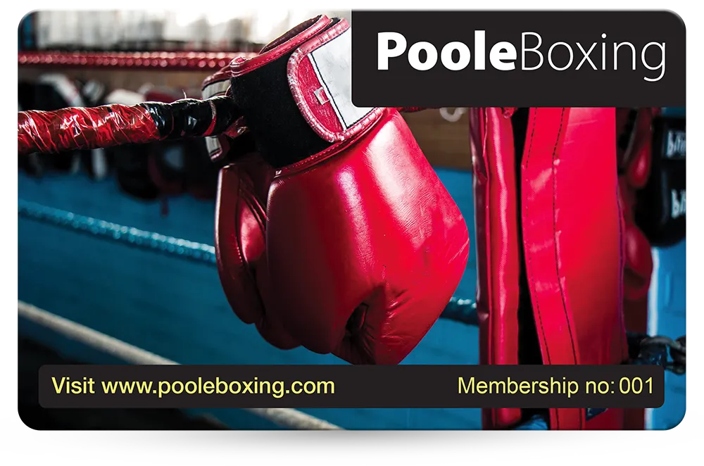 boxing club membership card printing