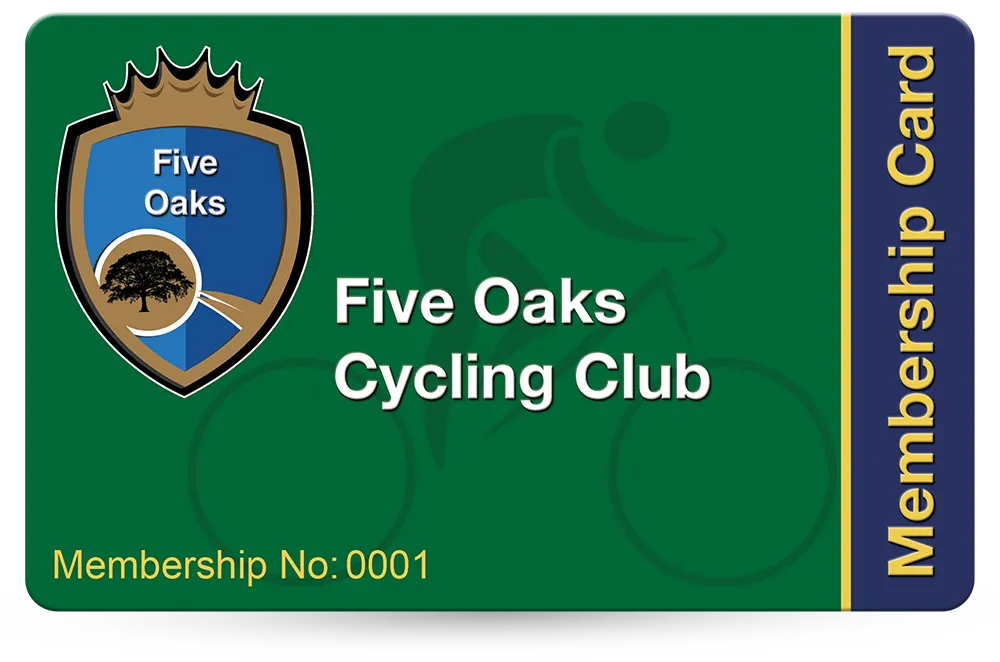 cycling club and pool club membership card examples