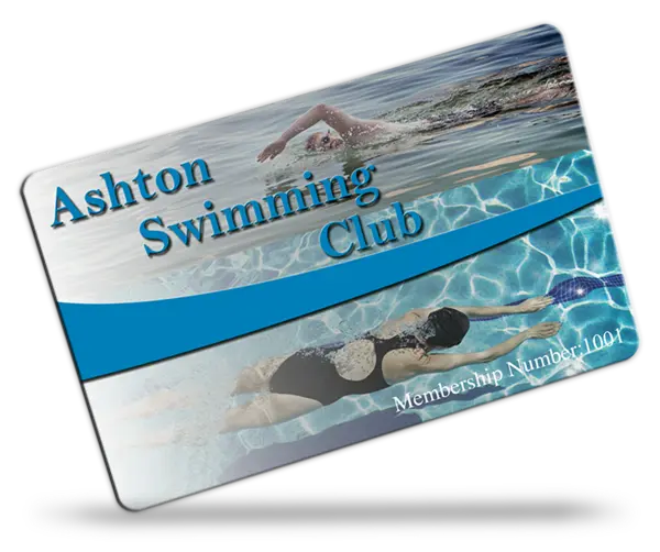 swimming club membership card examples