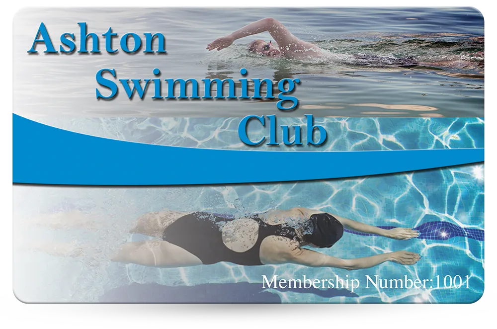 swimming club membership card examples
