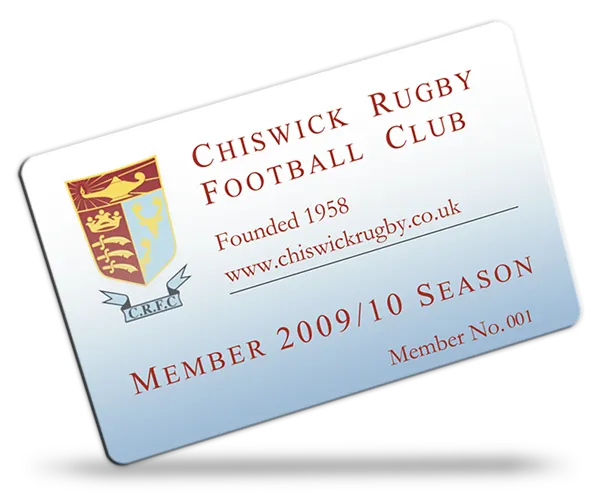 Chriswick Rugby Club membership card
