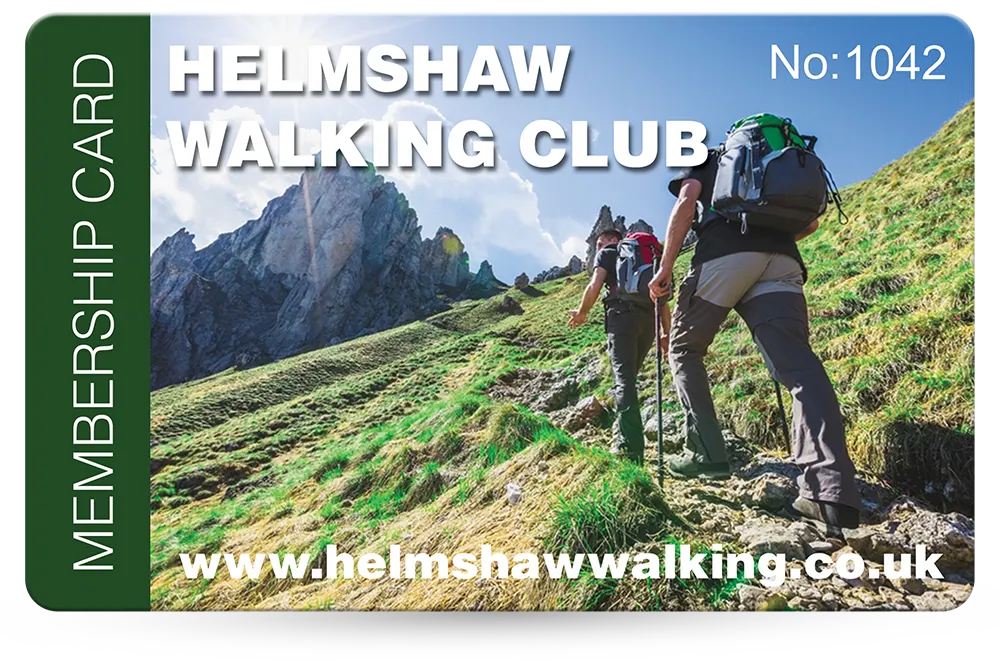 walking club membership card examples