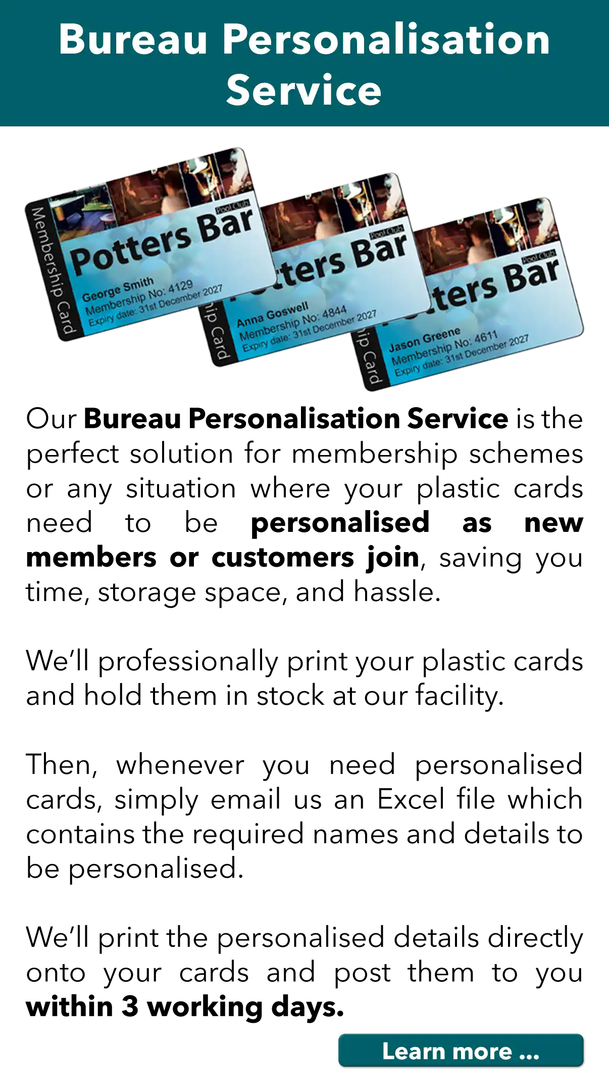 bureau personalisation service