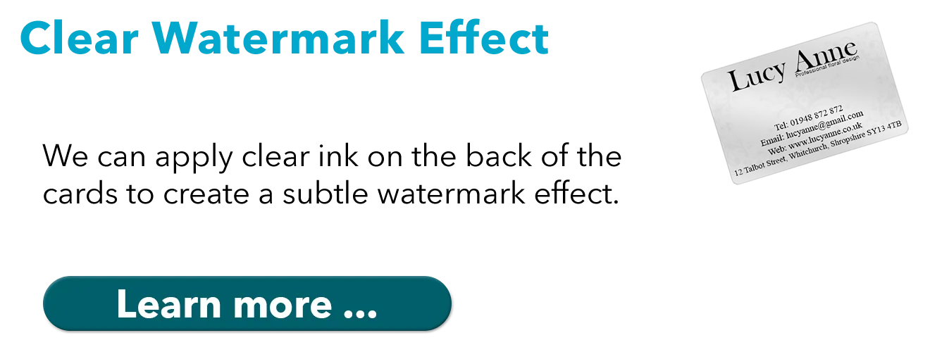 clear ink printed to create a watermark