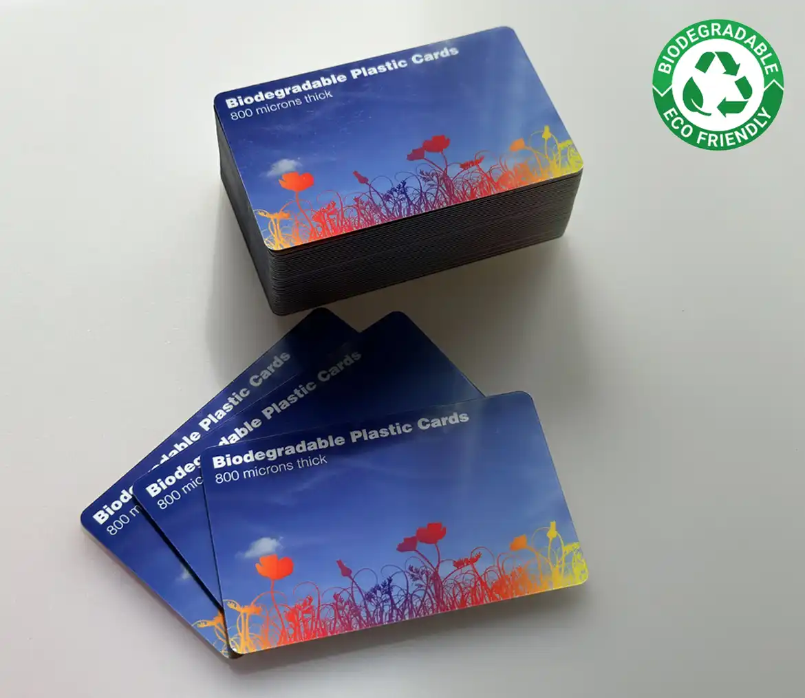 biodegradable plastic cards printed