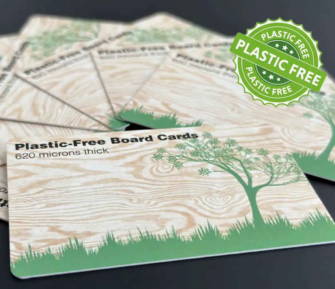 Plastic-Free Board Cards printed