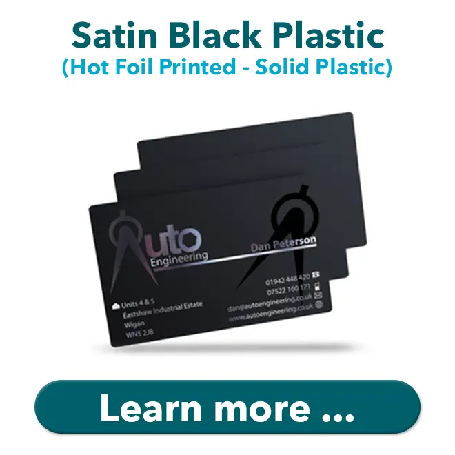satin black plastic cards