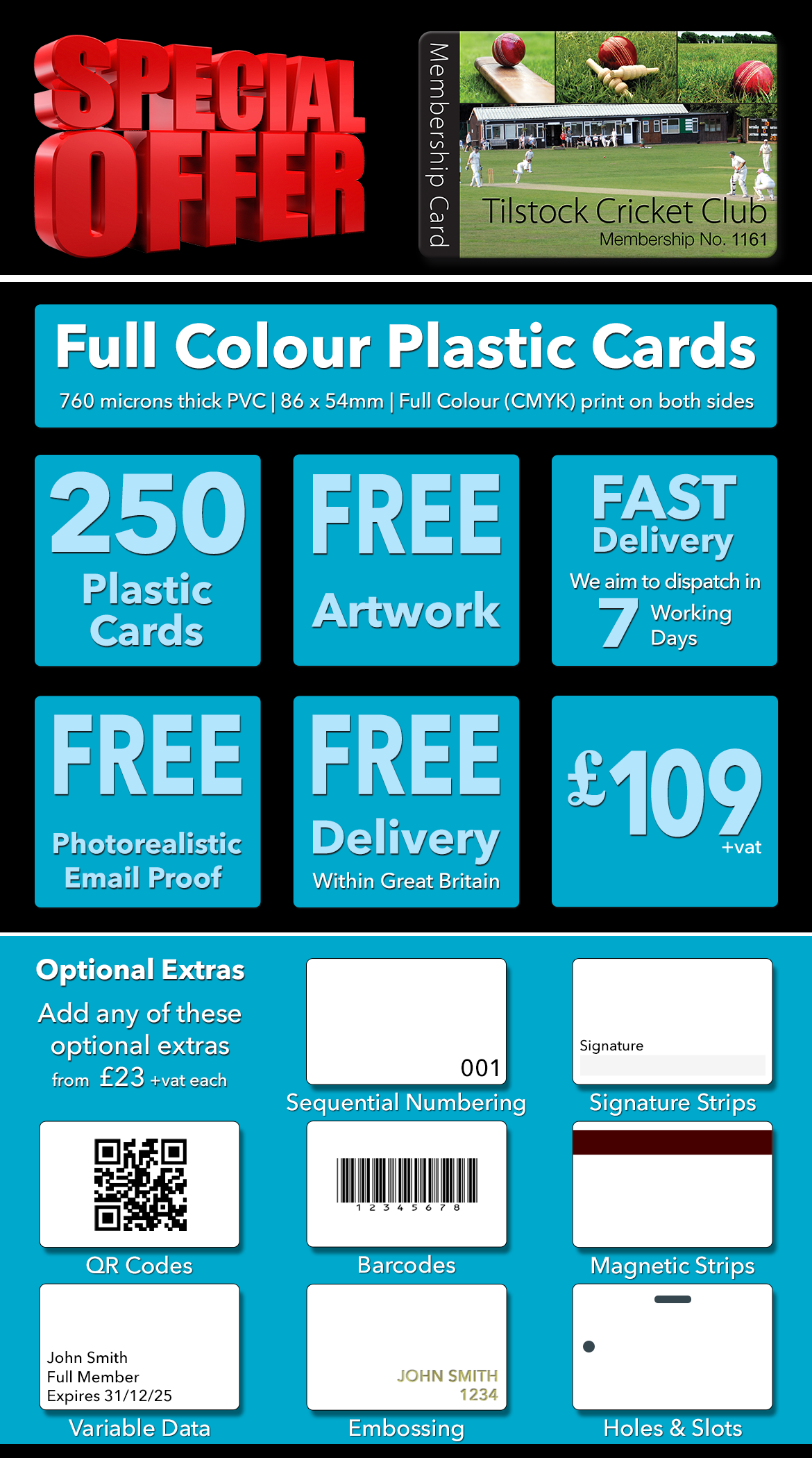 250 membership cards special offer